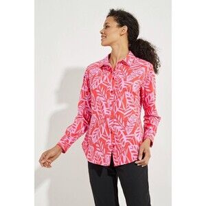 Coolibar Rhodes Shirt 2XL Silky Luxury UPF 50 Radiant Red Matira Palm Resort